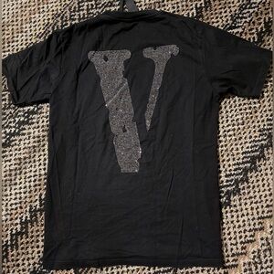 Mens VLONE Friends Rhinestone Black T-shirt